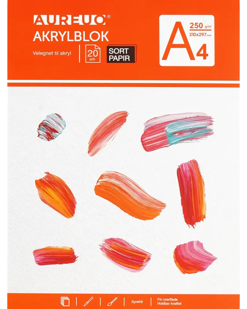 Akrylblock svart A4 250 g