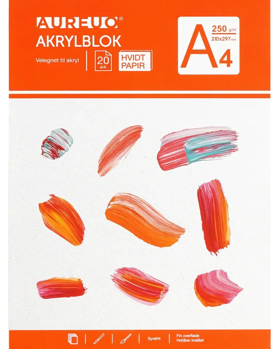 Akrylblock vit A4 250 g
