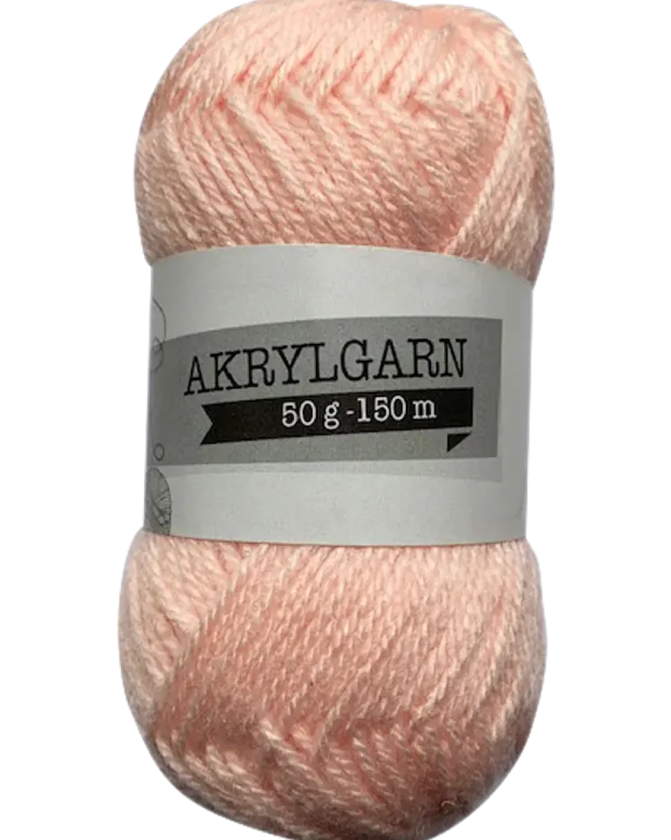 Akrylgarn 50 g babyrosa