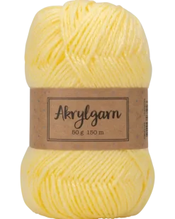 Akrylgarn 50 g ljusgul