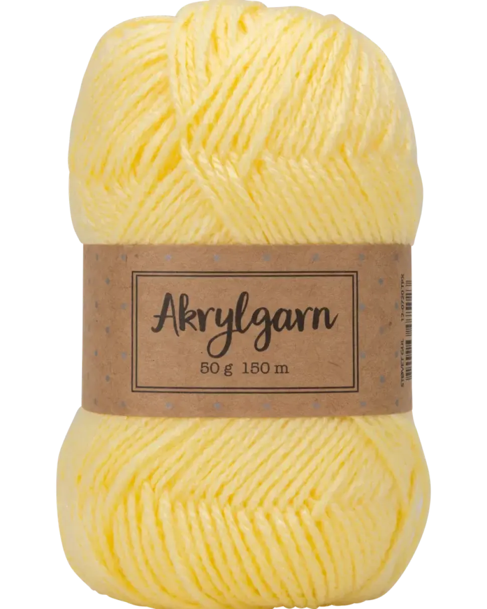 Akrylgarn 50 g ljusgul