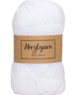 Akrylgarn 50 g optisk vit