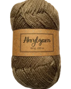Akrylgarn 50 g valnöt