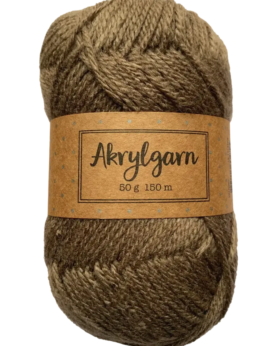 Akrylgarn 50 g valnöt