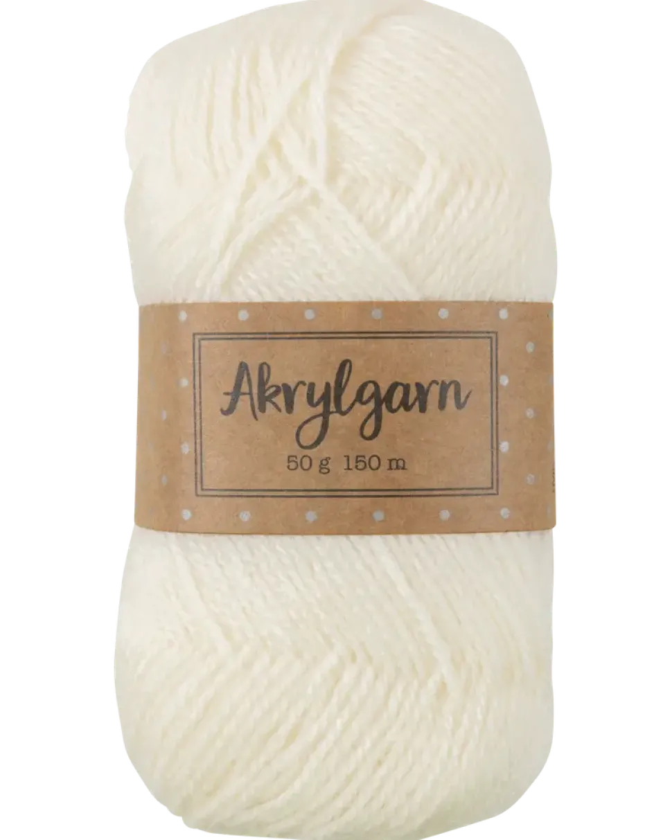 Akrylgarn 50 g vit