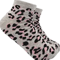Ankelstrumpor med leopardmönster - Grå