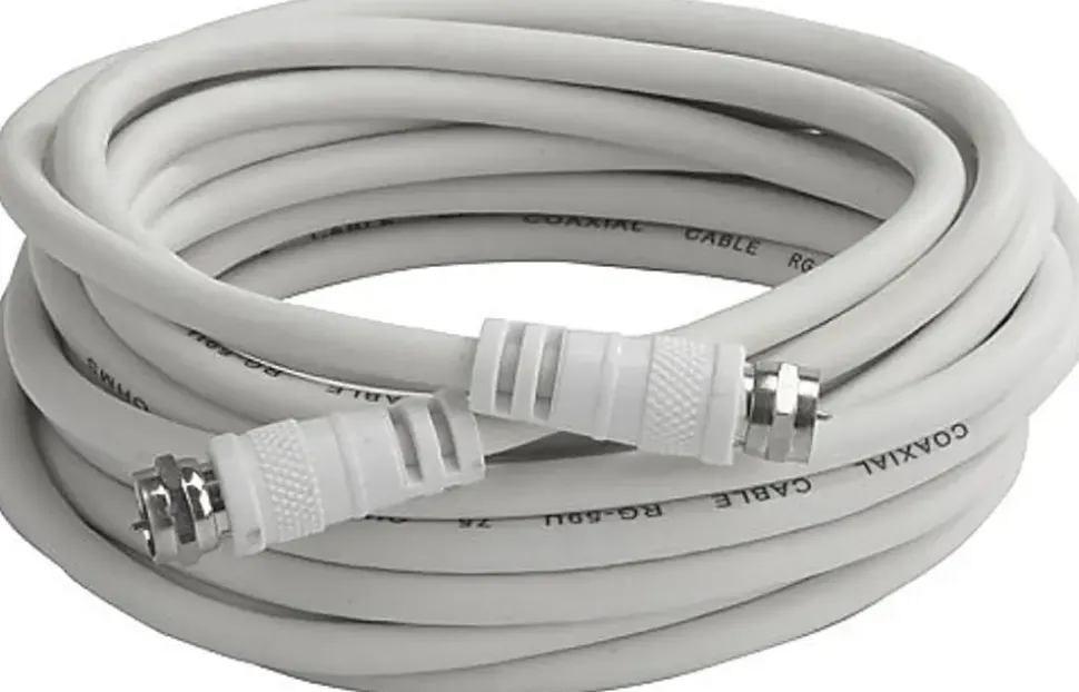 Antennkabel f-kontakt 5m vit
