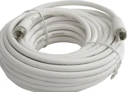 Antennskarvkabel 10m vit f-kon