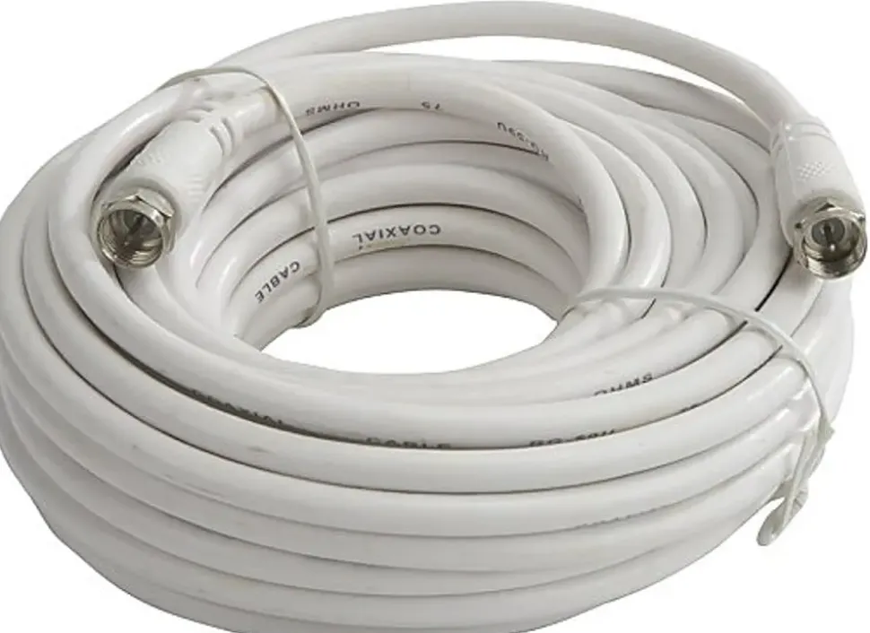 Antennskarvkabel 10m vit f-kon