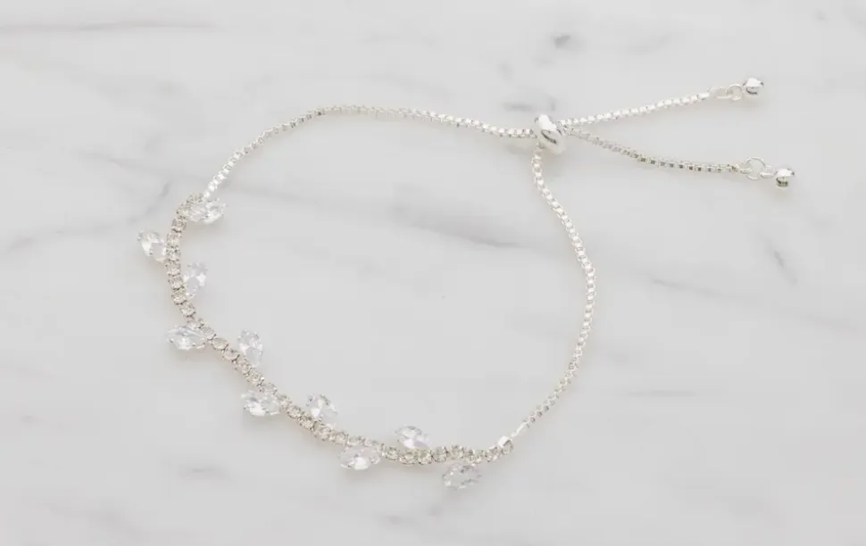 Armband med stenar - silver