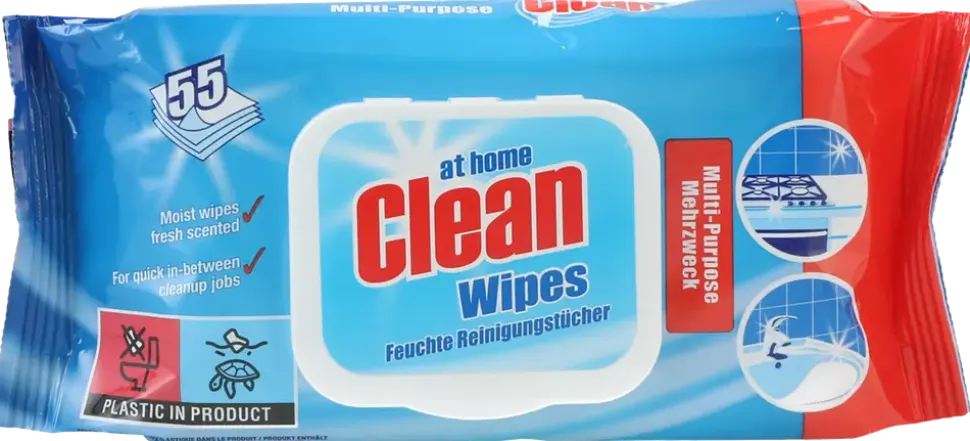 At Home Clean Rengöringsservetter 55-pack