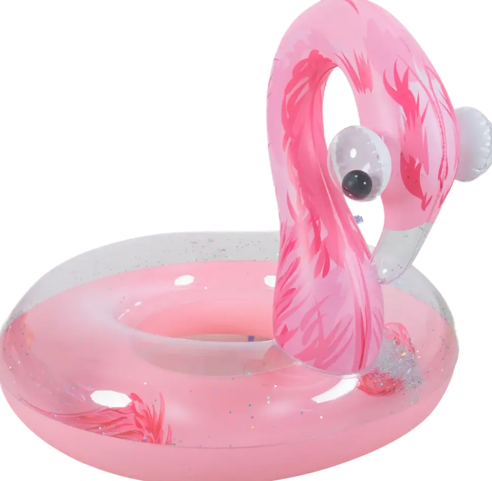 Badring Flamingo med glitter