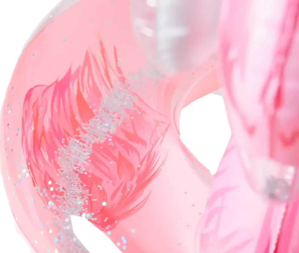 Badring Flamingo med glitter