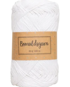Bomullsgarn 50 g optisk vit