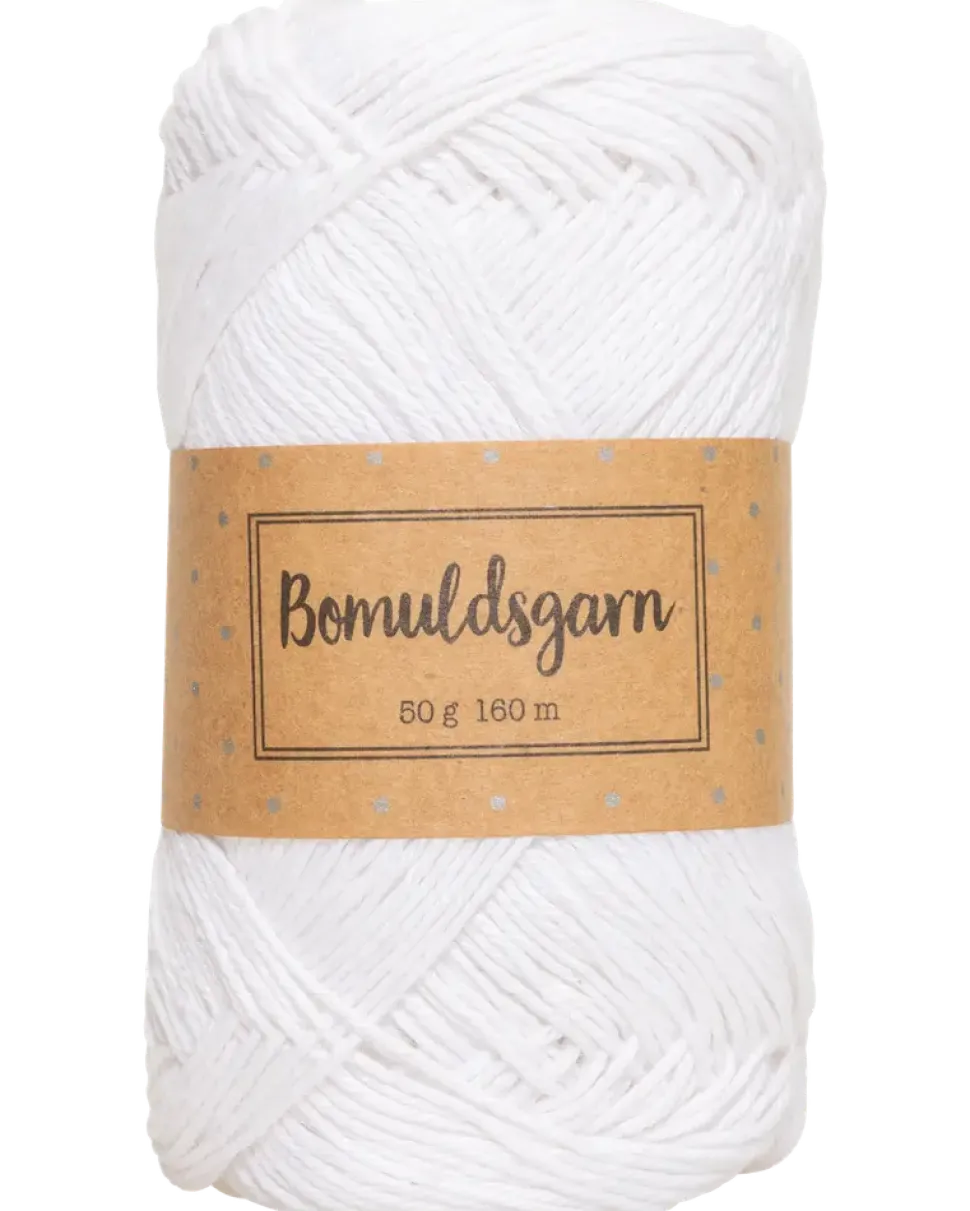 Bomullsgarn 50 g optisk vit