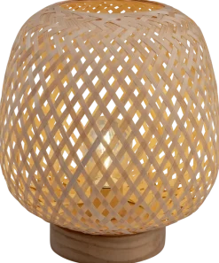Bordslampa i flätad bambu - H20 cm