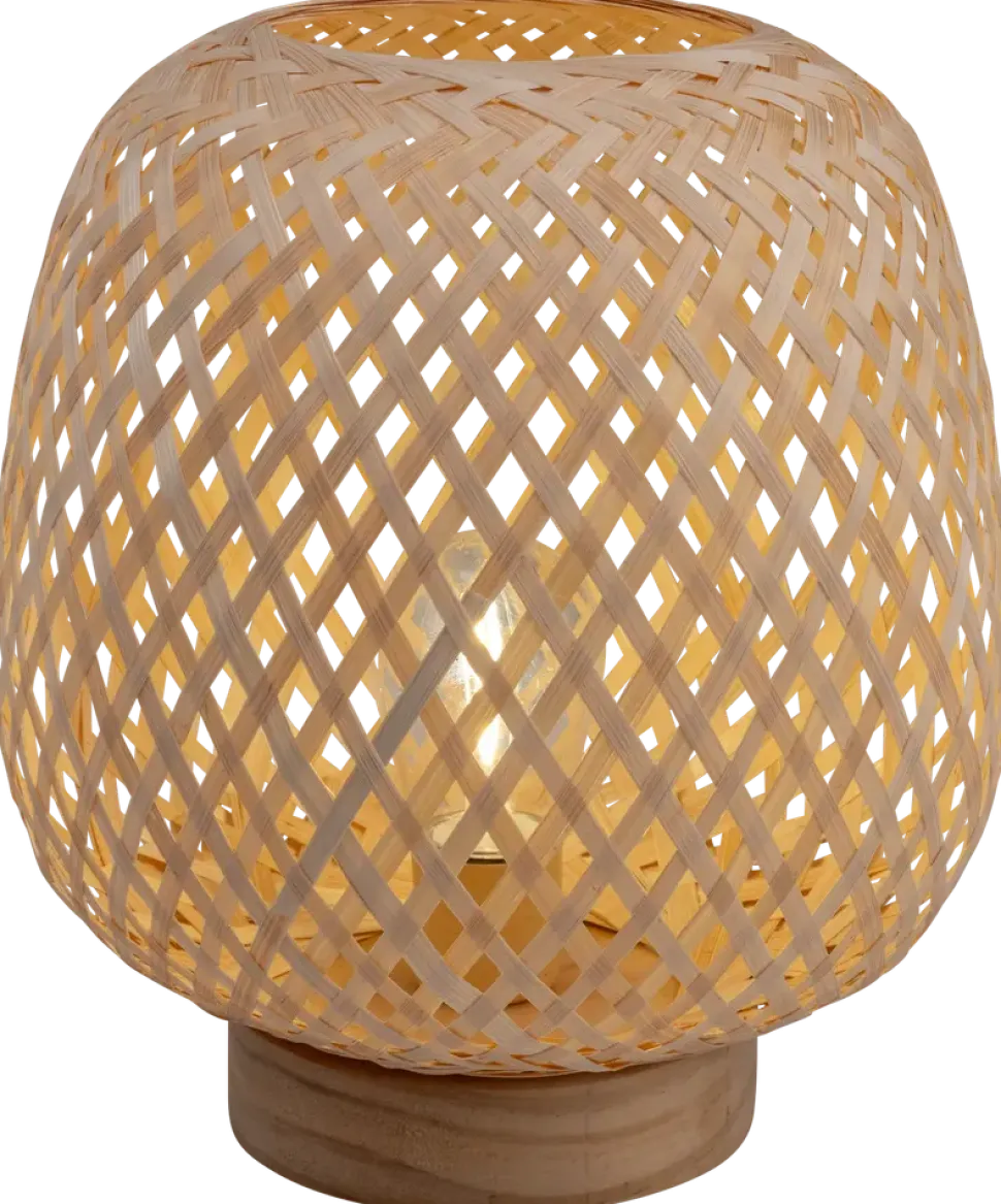 Bordslampa i flätad bambu - H20 cm