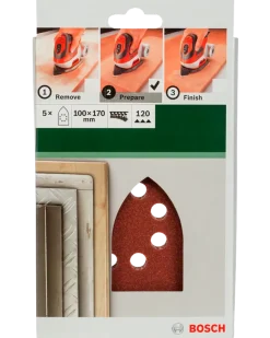 Bosch slippapper 100 x 170 mm K120 - 5-pack