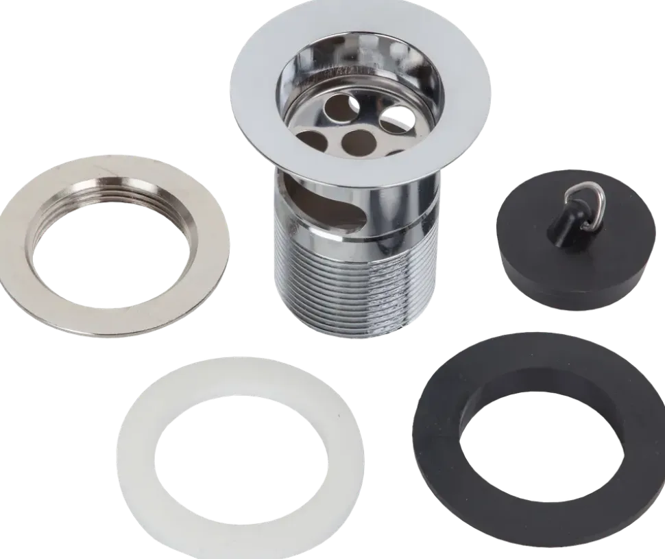 Bottenventil med plugg 1 1/4'' - krom