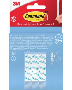 Command™ Avtagbara självhäftande strips, 8 st – transparenta L