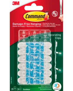 Command™-Clips för utomhusdekoration – 20 krokar