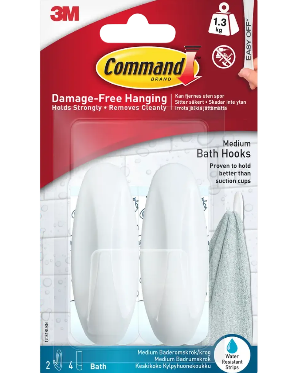 Command™ Designkrok våtrum - Medium 2-pack