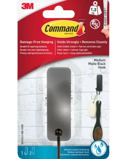 Command™ Krok för våtrum – matt svart, medium