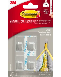 Command™ Metallkrokar i rostfritt stål