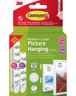 Command™ Strips Tavelupphängning - Vit M och L