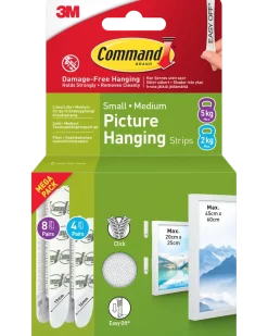 Command™ Strips Tavelupphängning - Vit S och M