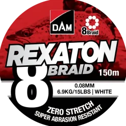 DAM Flätlina 8 braid 150 m 0,08 mm - vit