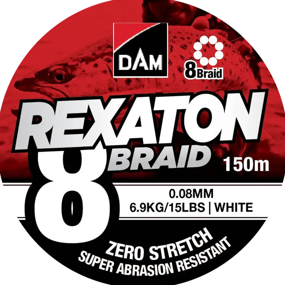 DAM Flätlina 8 braid 150 m 0,08 mm - vit