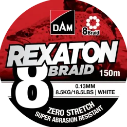 DAM Flätlina 8 braid 150 m 0,13 mm - vit