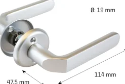 Dörrhandtag aluminium 19 mm - Mira