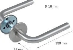 Dörrhandtag L-form rostfritt stål - 16 mm