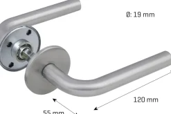 Dörrhandtag L-form rostfritt stål - 19 mm