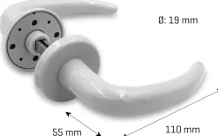 Dörrhandtag plast 19 mm – grå