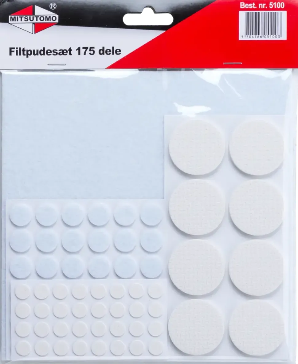 Filttassar 175 delar vit