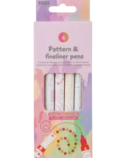 FINELINER/MÖNSTERPENNA 4-PACK