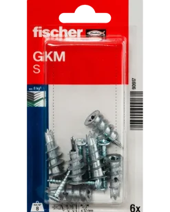 Fischer Gips plugg metall med skruv GKM S 6 st.