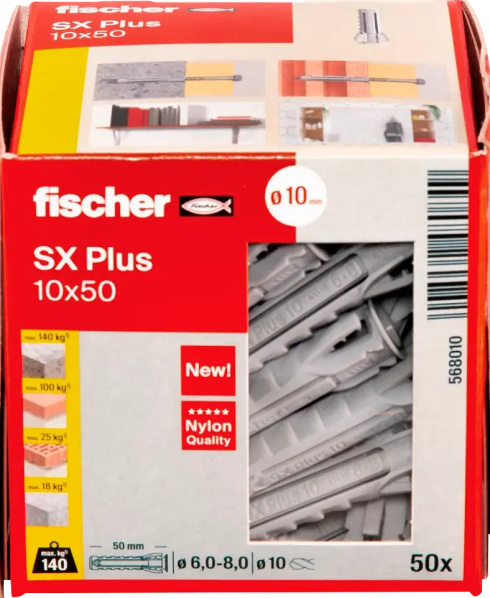 Fischer Uni plugg SX plus 10 x 50 mm 50 st.