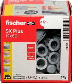 Fischer Uni plugg SX plus 12 x 60 mm 25 st.