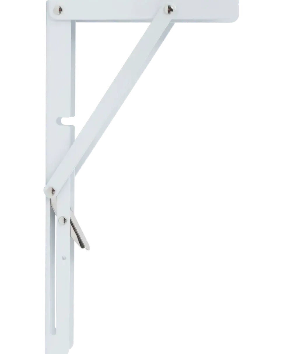 Fällbar hyllplanskonsol 300 x 155 mm - Vit