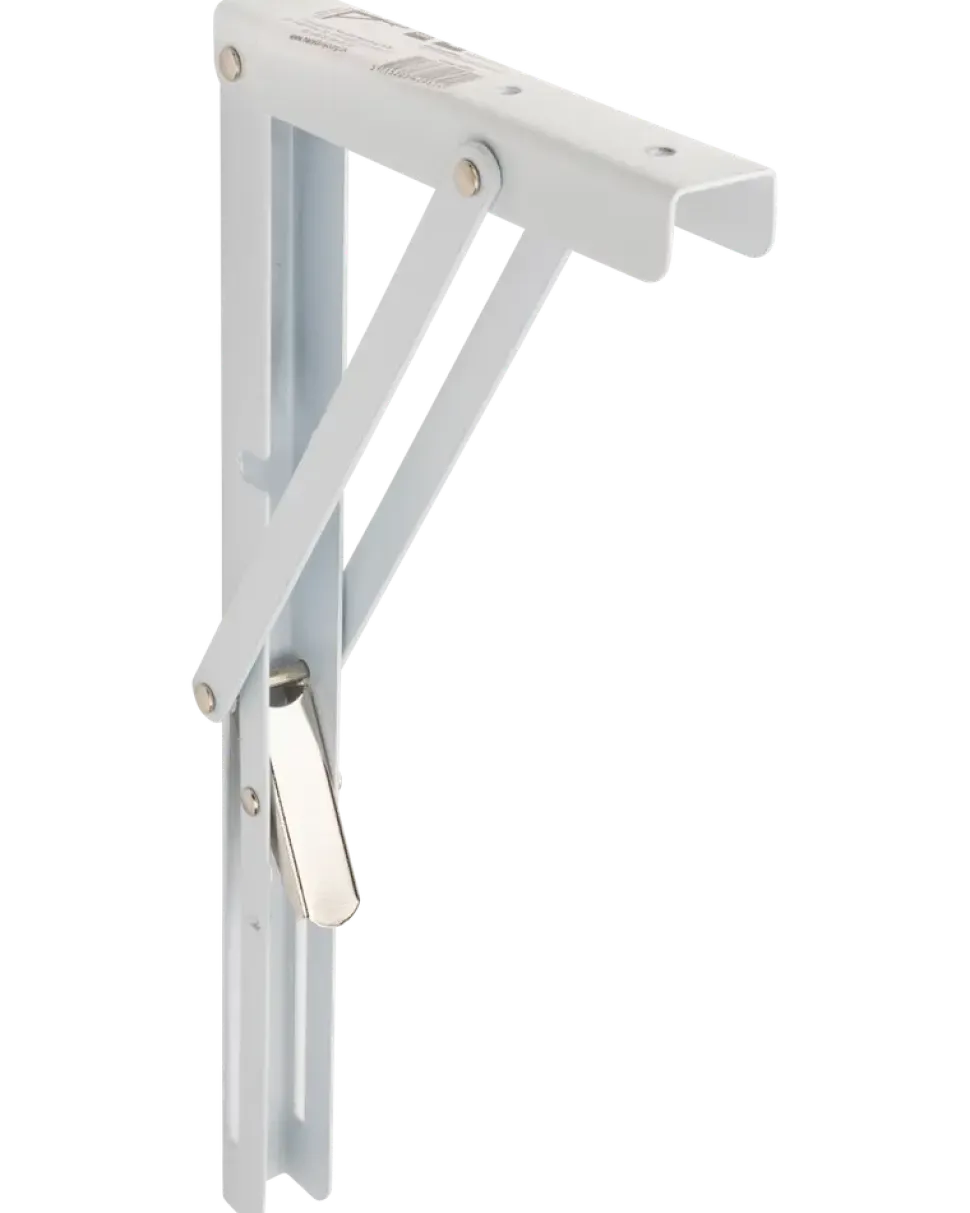 Fällbar hyllplanskonsol 300 x 155 mm - Vit