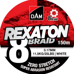 Flätlina 8 braid 150m 0,17mm - vit
