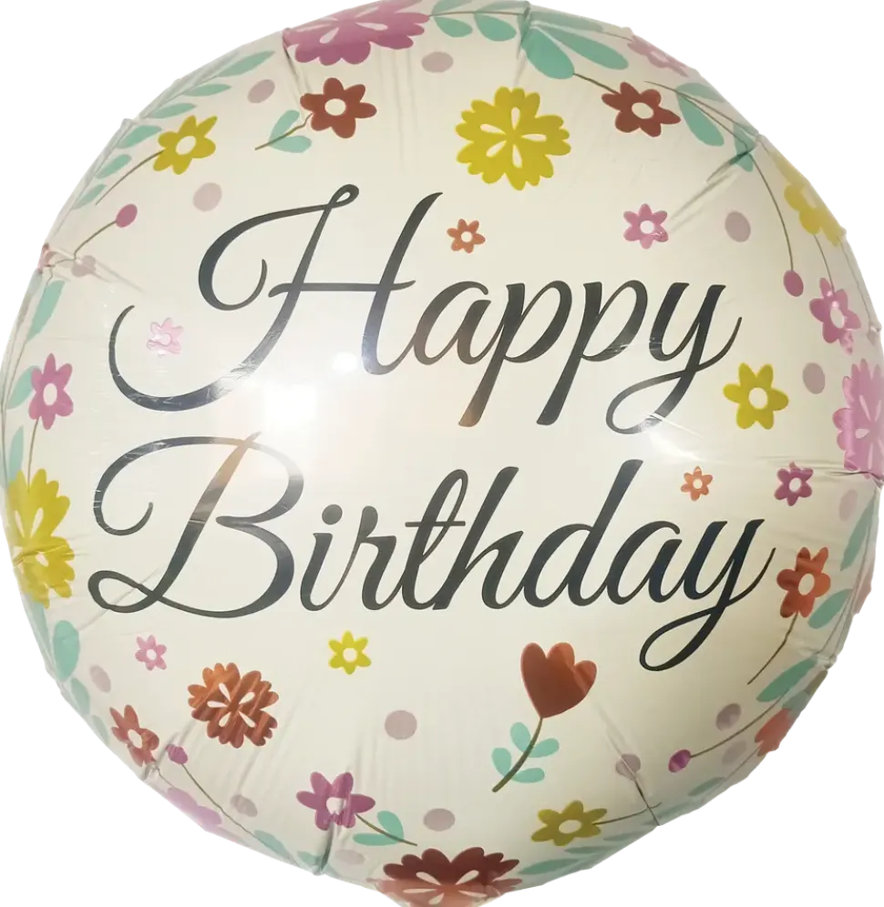 Folieballong 33 cm - Happy birthday pastell