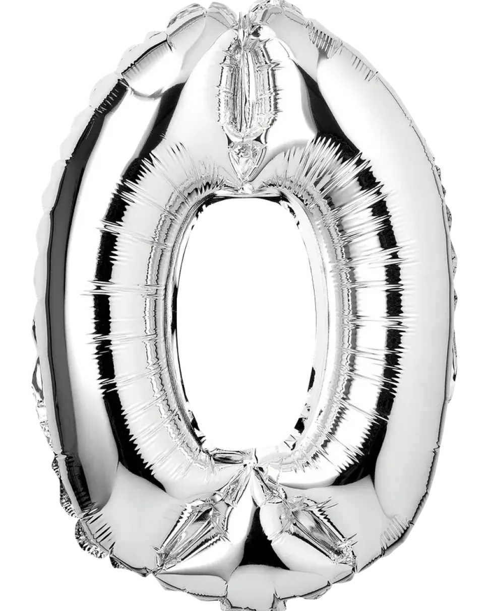 Folieballong H. 35 cm silver - nr 0