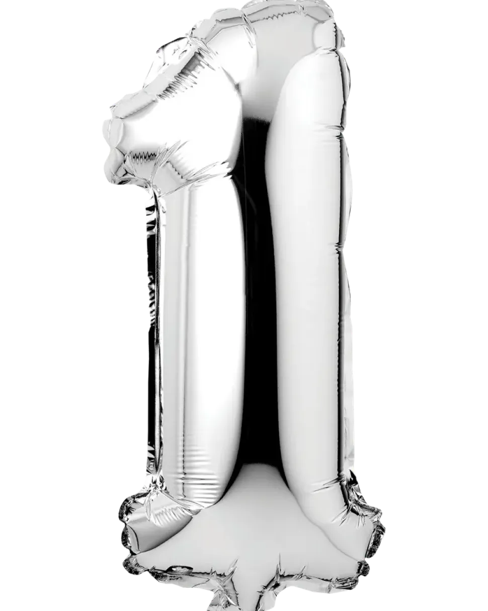Folieballong H. 35 cm silver - nr 1