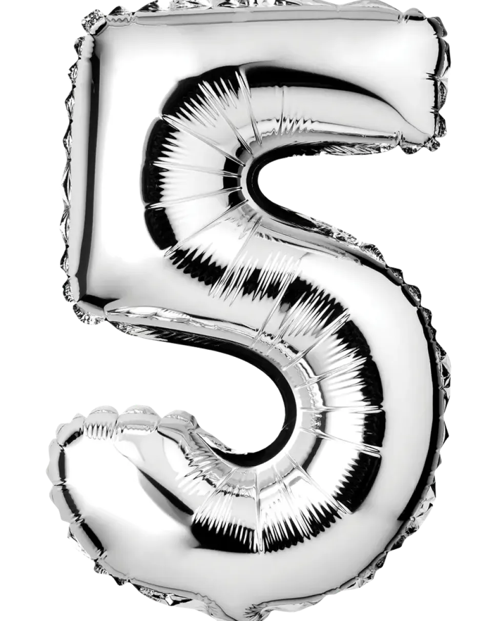 Folieballong H. 35 cm silver - nr 5