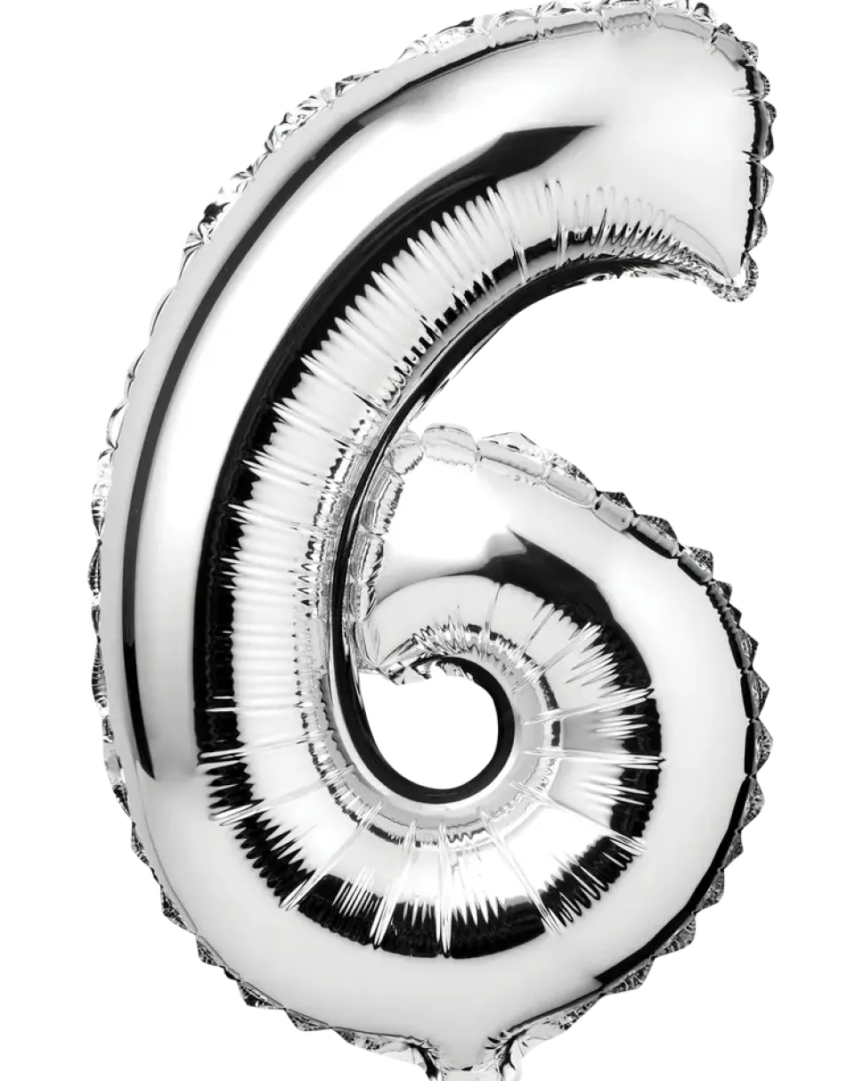 Folieballong H. 35 cm silver - nr 6